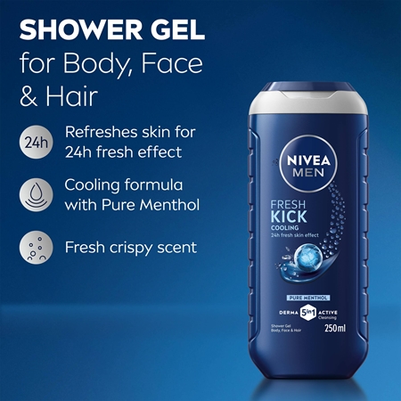 NIVEA MEN Fresh Kick Shower Gel for men