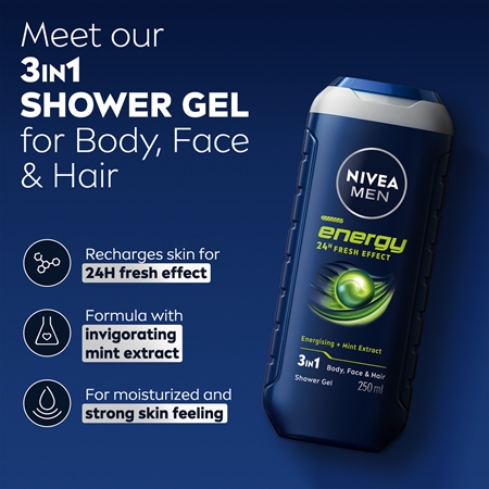 NIVEA MEN Fresh Energy gel za prhanje za moške