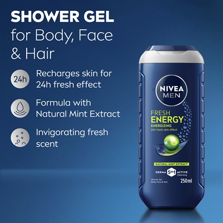 NIVEA MEN Fresh Energy gel za prhanje za moške