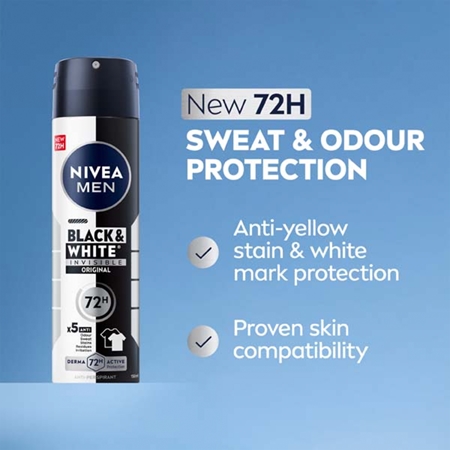 NIVEA MEN Invisible Black & White izzadásgátló spray uraknak