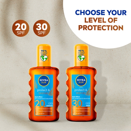 NIVEA SUN Protect & Bronze olej na opalování podporující zhnědnutí SPF 20