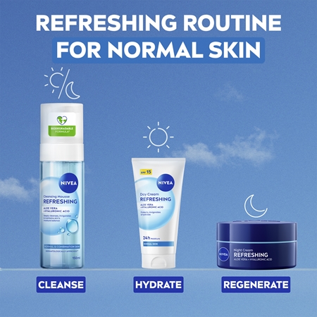 NIVEA Refreshing schiuma detergente viso per pelli normali e miste