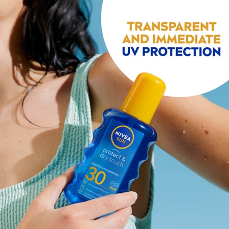 NIVEA SUN Protect & Dry Touch láthatatlan napozó spray SPF 30