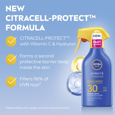 NIVEA SUN Protect & Moisture hydratační sprej na opalování SPF 30