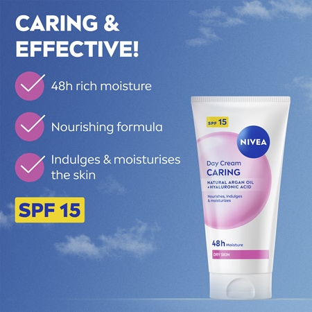 NIVEA Caring crème de jour nourrissante pour peaux sèches
