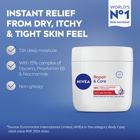 NIVEA Repair & Care crème nourrissante et régénérante pour peaux sèches