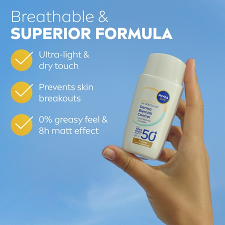 NIVEA SUN Derma Skin Clear crème solaire visage pour peaux à imperfections