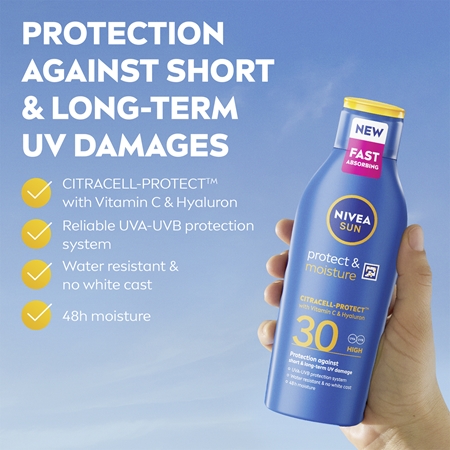 NIVEA SUN Protect & Moisture hydratační mléko na opalování SPF 30