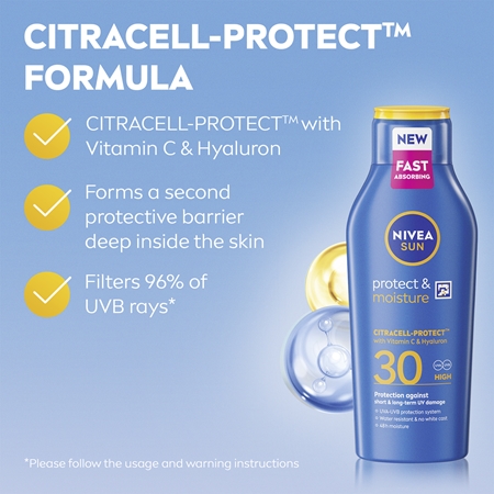 NIVEA SUN Protect & Moisture hydratační mléko na opalování SPF 30