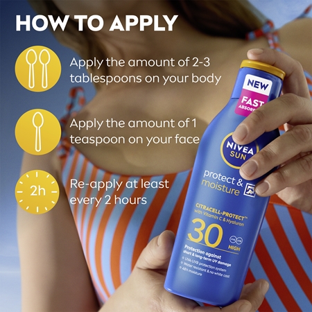 NIVEA SUN Protect & Moisture hydratační mléko na opalování SPF 30