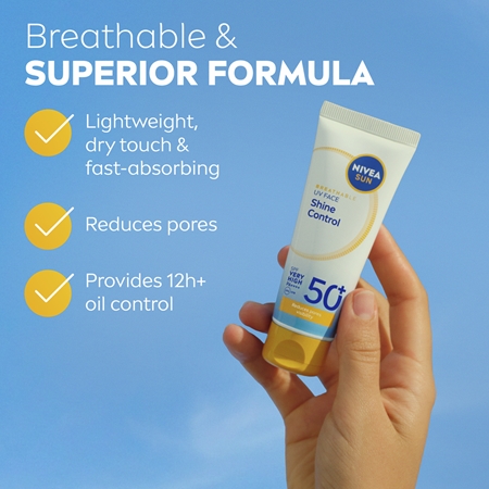 NIVEA SUN Shine Control Face Sunscreen SPF 50+