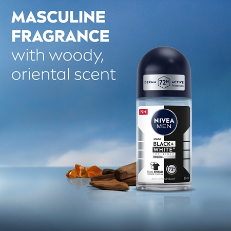 NIVEA MEN Invisible Black & White Antitranspirant-Deoroller für Herren