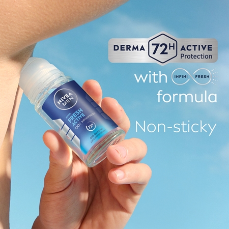 NIVEA MEN Fresh Active Antitranspirant Roller voor Mannen