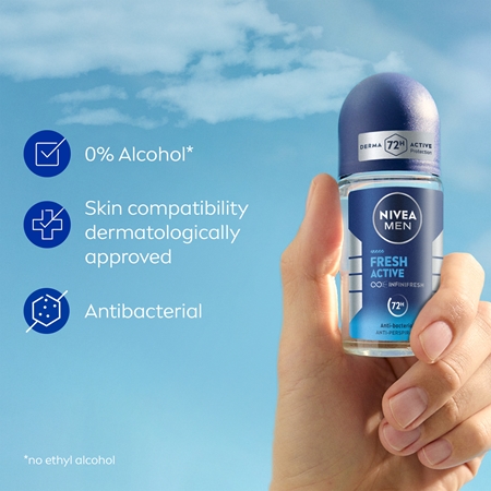 NIVEA MEN Fresh Active Antitranspirant Roller voor Mannen