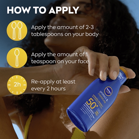 NIVEA SUN Protect & Moisture хидратиращо мляко за тен SPF 50+