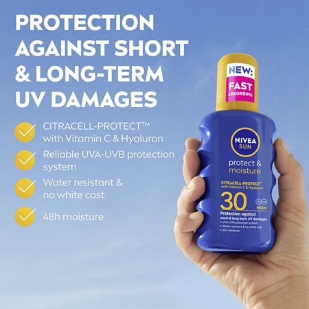 NIVEA SUN Protect & Moisture spray autobronzant hidratant SPF 30