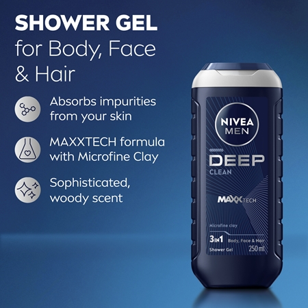 NIVEA MEN Deep gel de douche pour homme