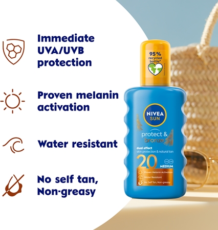 NIVEA SUN Protect & Bronze intenzív napozó spray SPF 20