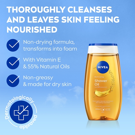 NIVEA Rich Care Barojoša dušas eļļa