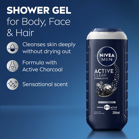 NIVEA MEN Active Clean shower gel for men