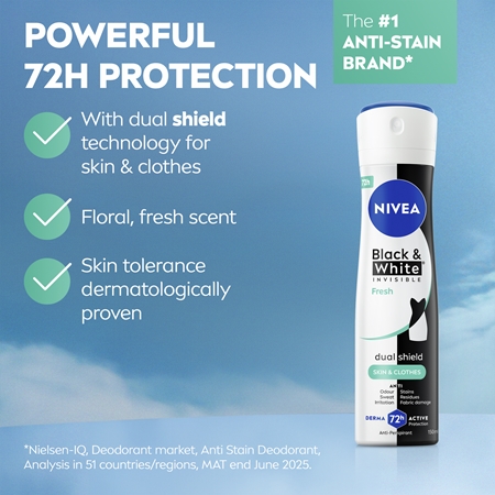 NIVEA Invisible Black & White Fresh spray anti-transpirant pour femme