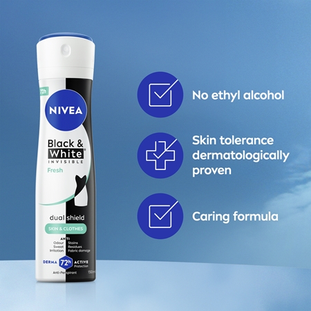 NIVEA Black & White Invisible Fresh Antiperspirant Spray for women