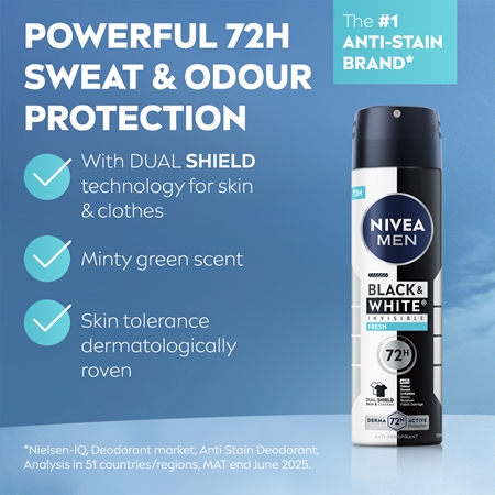 NIVEA MEN Invisible Black & White antitraspirante spray