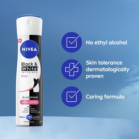NIVEA Black & White Invisible Clear antitranspirante en spray para mujer