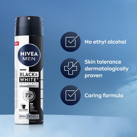 NIVEA MEN Black & White Invisible Original αντιιδρωτικό σε σπρέι για άντρες