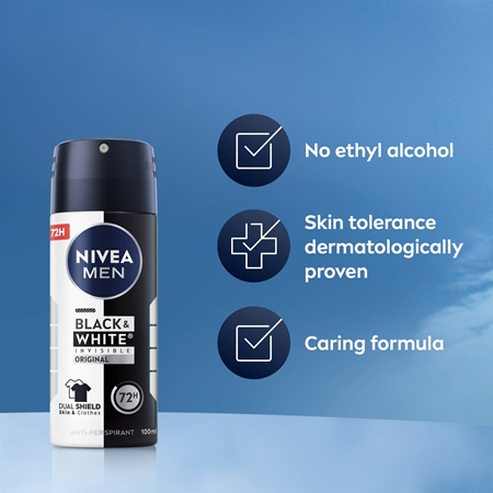 NIVEA MEN Invisible Black & White spray anti-transpirant pour homme