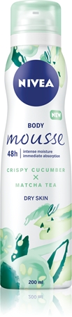NIVEA Crispy Cucumber & Matcha Tea frissítő test hab az intenzív hidratálásért