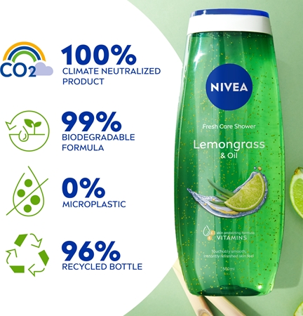 NIVEA Lemongrass & Oil osvežujoč gel za prhanje