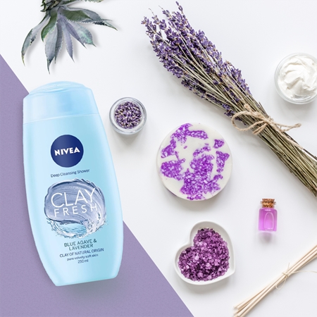 NIVEA Clay Fresh Blue Agave & Lavender shower gel with clay