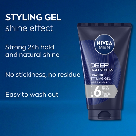 NIVEA MEN Craft Stylers Styling Gel for Smooth and Shiny Hair