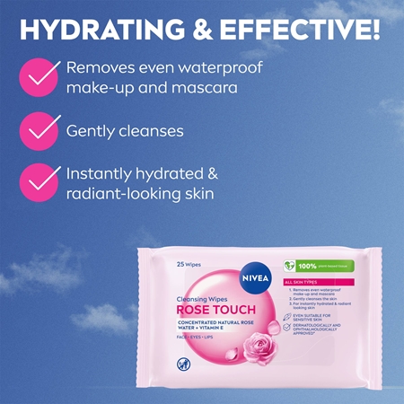 NIVEA Micellar Rose Touch șervețele micelare pentru curățarea tenului
