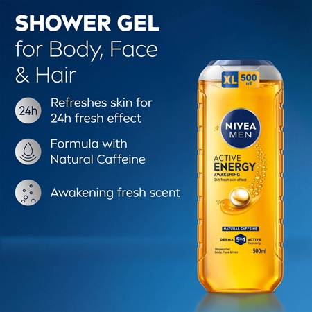 NIVEA MEN Active Energy gel de douche pour homme