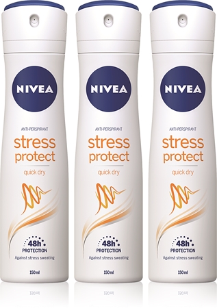 NIVEA Stress Protect antyperspirant w sprayu 3 x 150 ml(wygodne opakowanie)