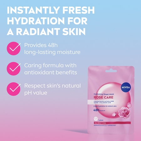 NIVEA Rose Touch hydratačná plátienková maska