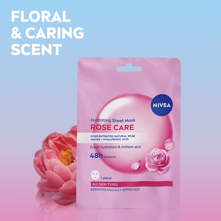 NIVEA Rose Touch hydratačná plátienková maska