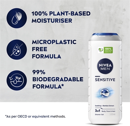 NIVEA MEN Sensitive żel pod prysznic do ciała i włosów wygodne opakowanie
