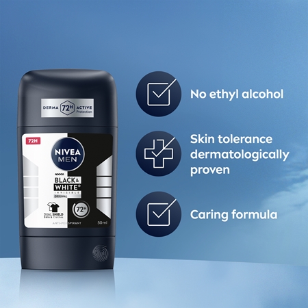 NIVEA MEN Black & White Invisible Original antiperspirant stick for men
