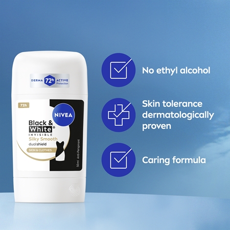 NIVEA Black & White Invisible Silky Smooth pieštukinis antiperspirantas