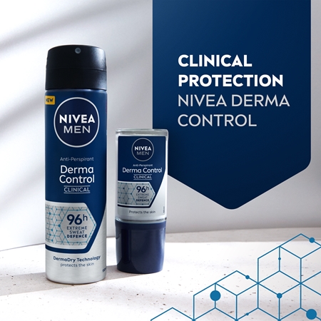 NIVEA MEN Derma Dry Control Roll-On Antiperspirant for men