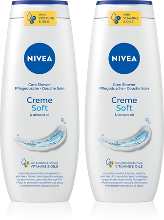 NIVEA Creme Soft Caring Shower Gel economy pack 2 x 500 ml