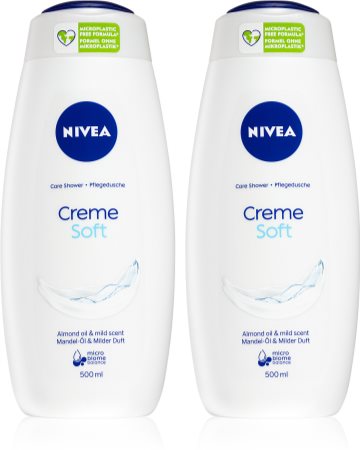 Nivea Creme Soft заспокійливий гель для душу 2 x 500 ml (вигідна упаковка)