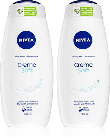 Nivea Creme Soft pielęgnacyjny żel pod prysznic 2 x 500 ml (wygodne opakowanie)