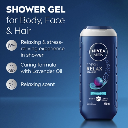 NIVEA MEN Fresh Relax atpalaiduojamoji dušo želė vyrams