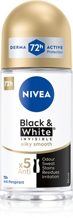 NIVEA Invisible Black & White Silky Smooth deodorant roll-on antiperspirant pentru femei