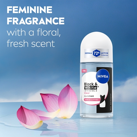 NIVEA Invisible Black & White Clear kuličkový antiperspirant pro ženy