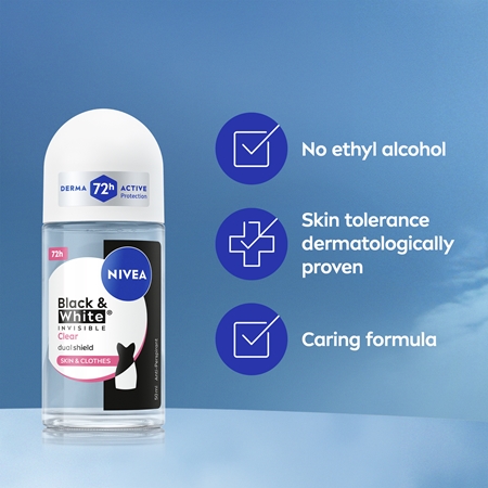 NIVEA Invisible Black & White Clear kuličkový antiperspirant pro ženy